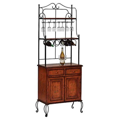 Iron Baker's Rack with Cabinet